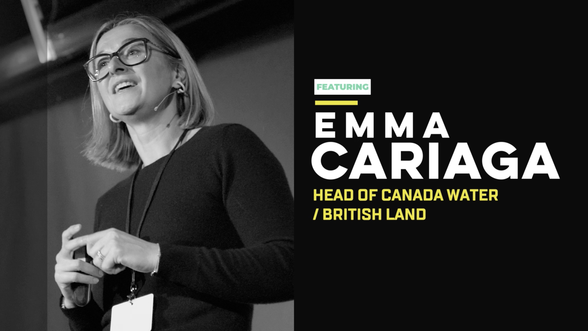 professional video recording of keynote speaker Emma Carriaga at an industry event in London